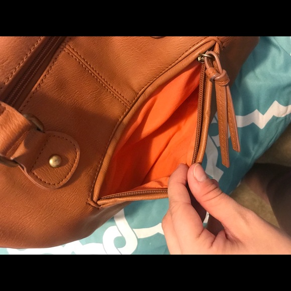 MSK Tan Leather Handbag with Crossbody Strap - Picture 7 of 8